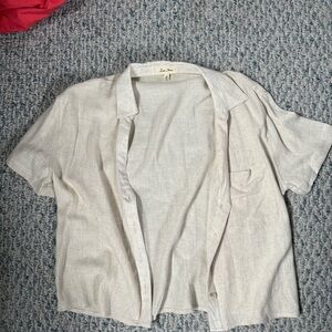 Love Notes Cream Button-Up Shirt